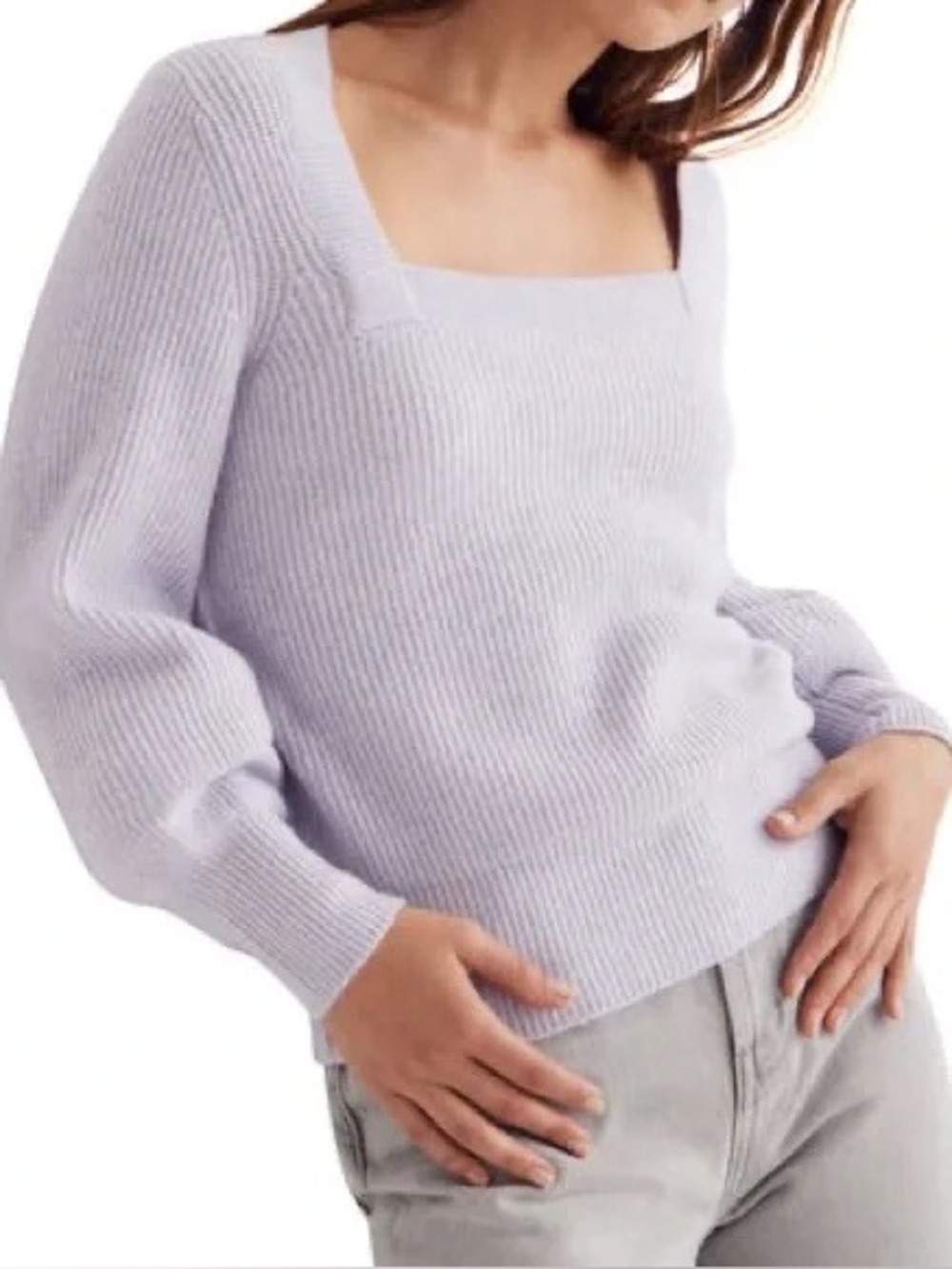 Madewell Melwood Square-Neck Pullover Sweater size Small